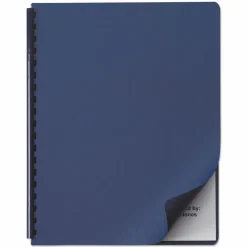 GBC Linen Textured Standard Presentation Covers for Binding Systems, Paper, Round Corners, 11.25 x 8.75, Navy, 50/Pack