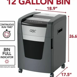 GBC Momentum X18-12 Micro-Cut P-4 Anti-Jam Shredder, 18 Manual Sheet Capacity