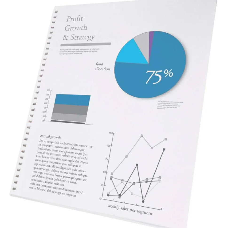 GBC ProClick Presentation Paper, 96 Bright, 32-Hole. 24 lb Bond Weight, 8.5 x 11, White, 250/Pack