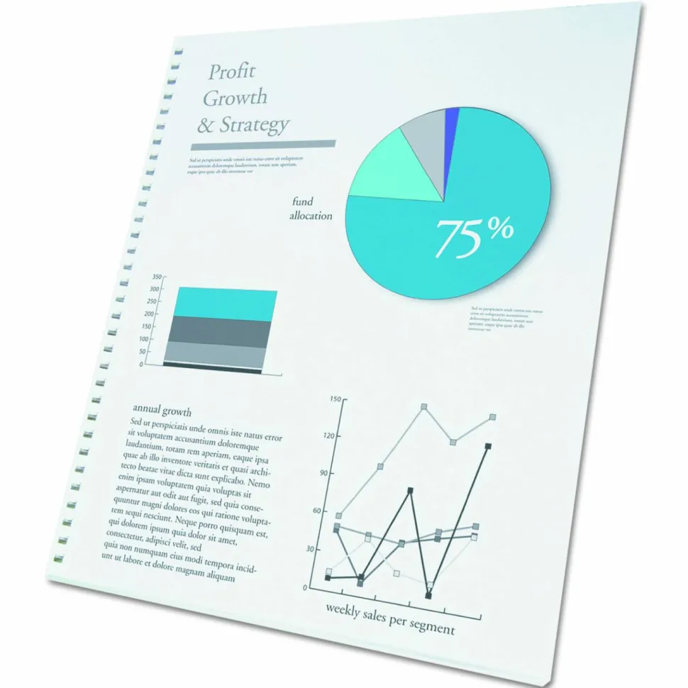 GBC ProClick Presentation Paper, 96 Bright, 32-Hole. 24 lb Bond Weight, 8.5 x 11, White, 250/Pack