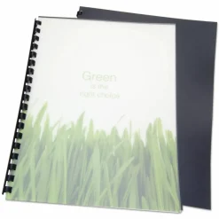 GBC 100% Recycled Poly Binding Cover, Plastic, Square Corners, 11 x 8.5, Frost, 25/Pack