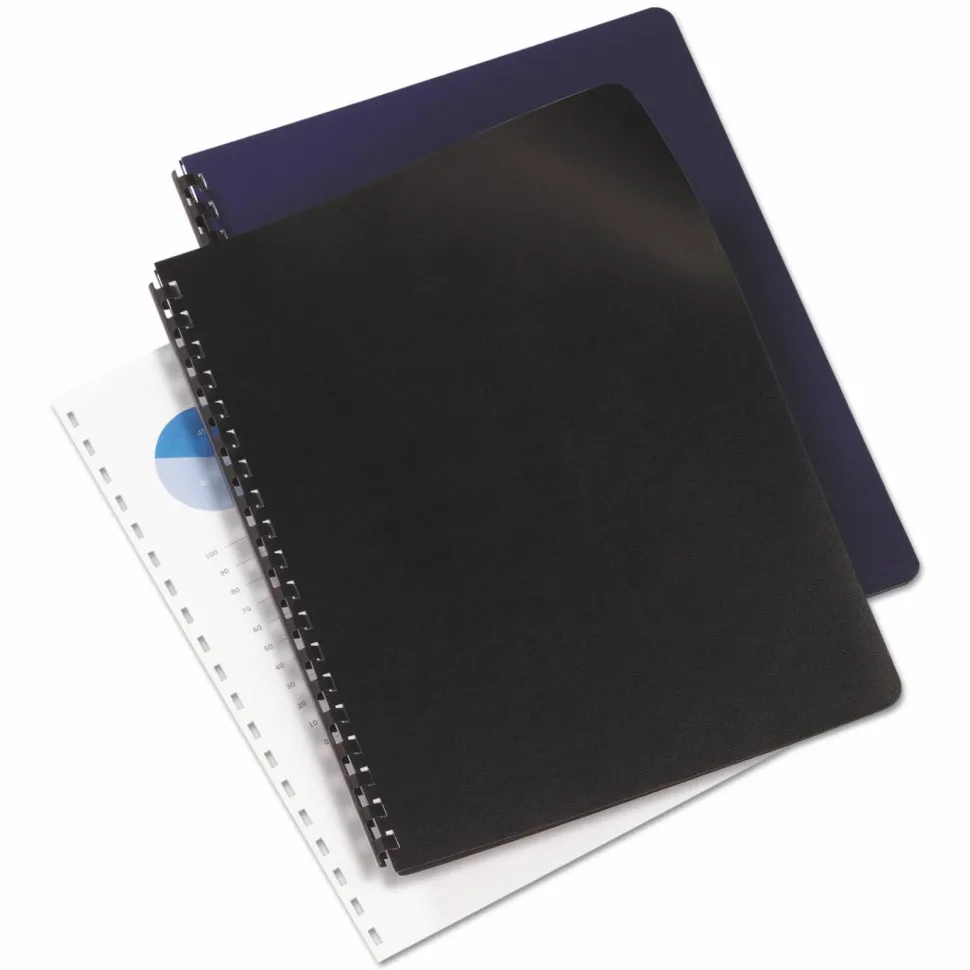 GBC Regency Round Corners Presentation Binding Covers, 8 3/4" x 11 1/4", Navy, Box Of 200