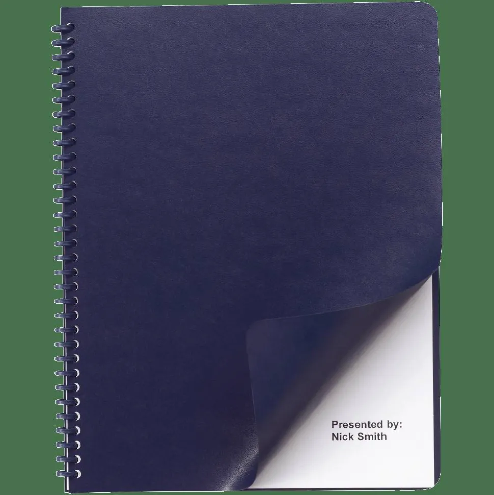 GBC Regency Round Corners Presentation Binding Covers, 8 3/4" x 11 1/4", Navy, Box Of 200