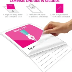 GBC SelfSeal Self-Adhesive Laminating Pouches and Single-Sided Sheets, 3 mil, 9" x 12", Gloss Clear, 10/Pack