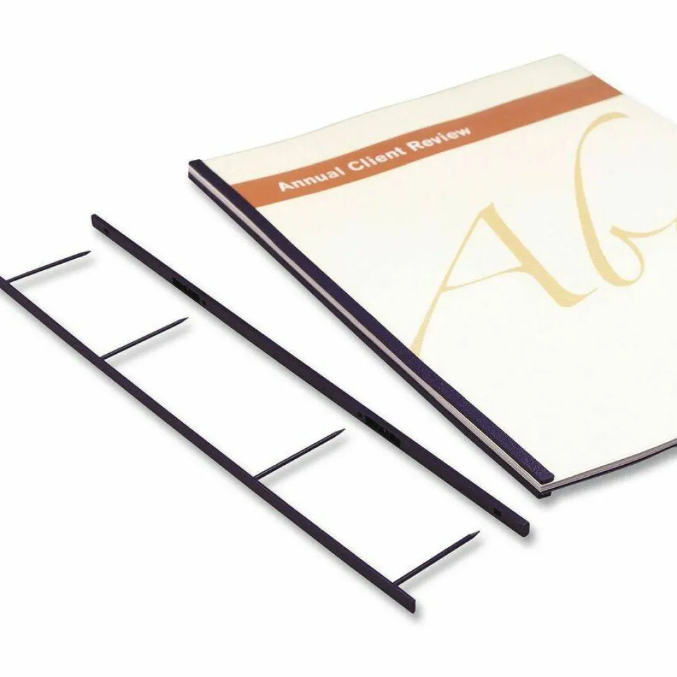 GBC VeloBind Reclosable Spines for 11 x 8.5 Documents, 4 Pins, 1.25" (200-Sheet) Capacity, Blue, 25/Pack