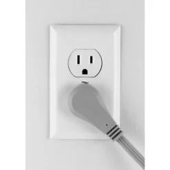 GE 3 Outlet Extension Cord, 15' Long Cord, Flat Plug, Gray, 43026