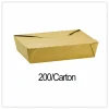 GEN Reclosable Kraft Take-Out Box, 54 oz, 8.51 x 6.3 x 1.8, Brown, Paper, 200/Carton