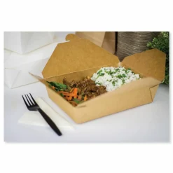 GEN Reclosable Kraft Take-Out Box, 54 oz, 8.51 x 6.3 x 1.8, Brown, Paper, 200/Carton
