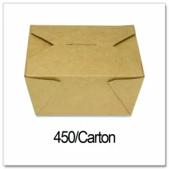 GEN Reclosable Kraft Take-Out Box, 30 oz, 5.06 x 4.27 x 2.4, Brown, Paper, 450/Carton