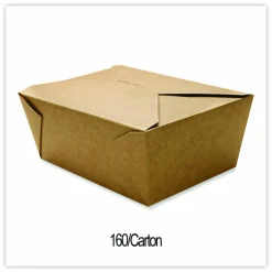 GEN Reclosable Kraft Take-Out Box, 110 oz, 8.93 x 6.65 x 3.5, Brown, Paper, 160/Carton