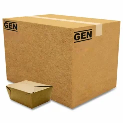 GEN Reclosable Kraft Take-Out Box, 110 oz, 8.93 x 6.65 x 3.5, Brown, Paper, 160/Carton
