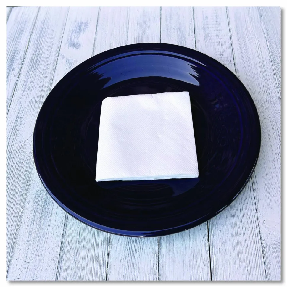 GEN Cocktail Napkins, 1-Ply, 9 x 9, White, 500/Pack, 8 Packs/Carton