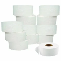GEN JRT Jumbo Bath Tissue, Septic Safe, 2-Ply, 3.3" x 1,000 ft, White, 12 Rolls/Carton