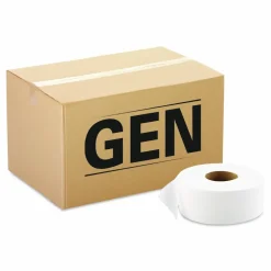 GEN JRT Jumbo-Junior Bath Tissue, Septic Safe, 1-Ply, 3.3" x 1,200 ft, White, 12 Rolls/Carton