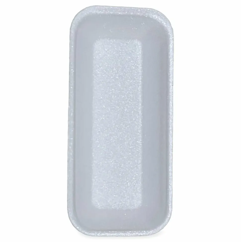 GEN Meat Trays, #1.5, 1-1/8”H x 8-7/16”W x 4”D, White, Pack Of 1,000 Trays