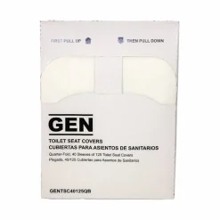 GEN Quarter-Fold Toilet Seat Covers, 14.17 x 16.73, White, 5,000/Carton