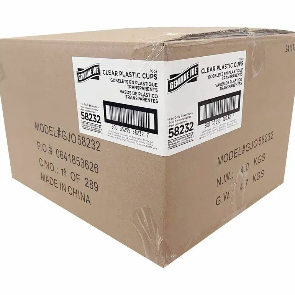 Genuine Joe 10 oz Clear Plastic Cups