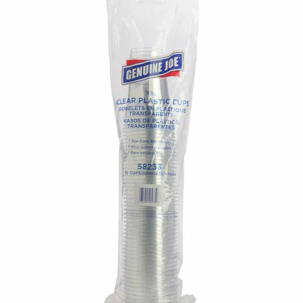 Genuine Joe 9 oz Clear Plastic Cups