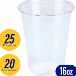 Genuine Joe 16 oz Clear Plastic Cups