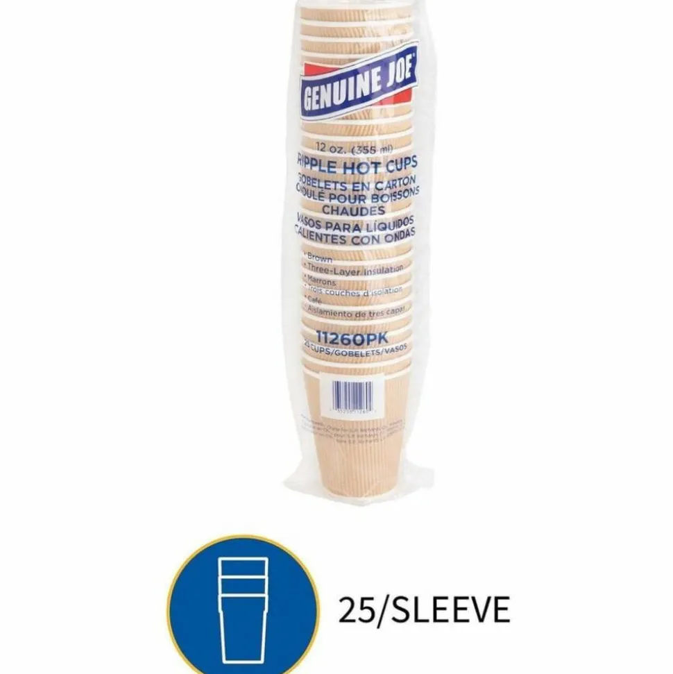 Genuine Joe 12 oz Rippled Hot Cups