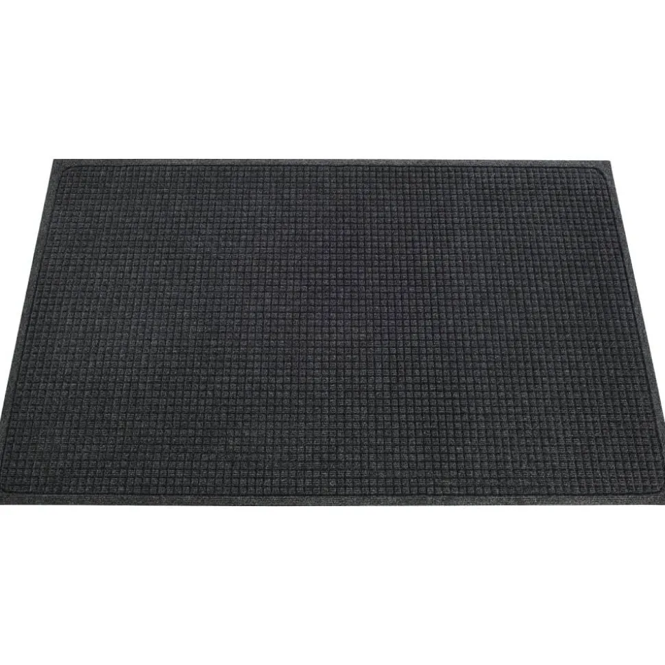 Genuine Joe 99% Recycled EcoGuard Eternity Indoor Floor Mat, 3'W x 5'L, Charcoal Gray