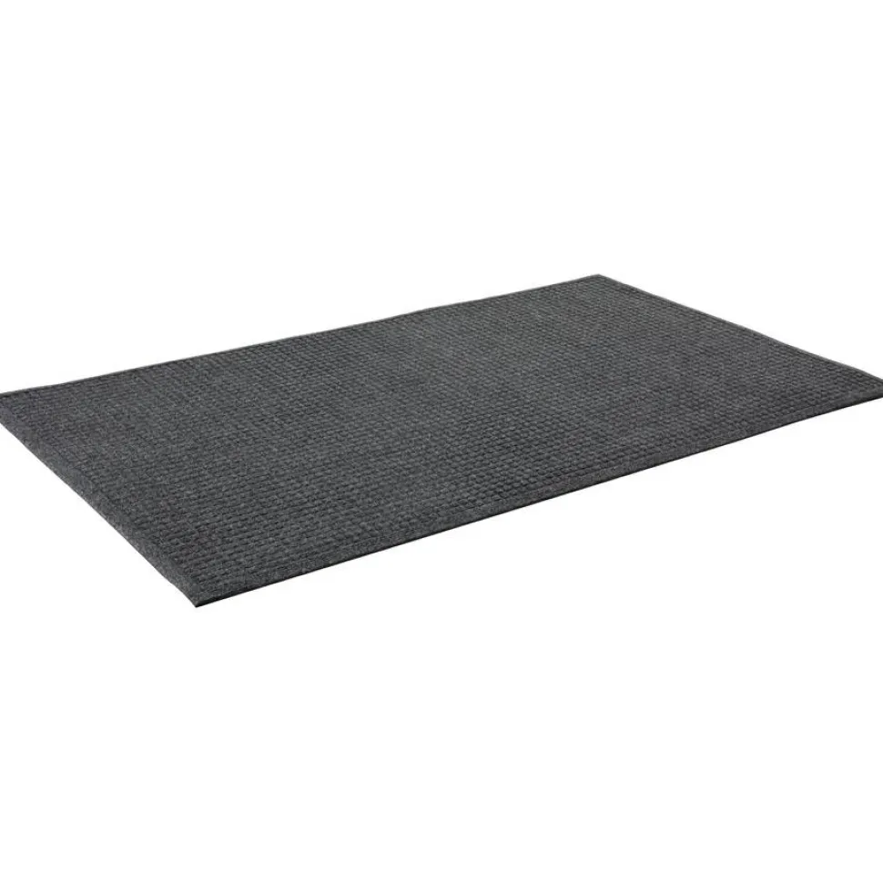 Genuine Joe 99% Recycled EcoGuard Eternity Indoor Floor Mat, 3'W x 5'L, Charcoal Gray