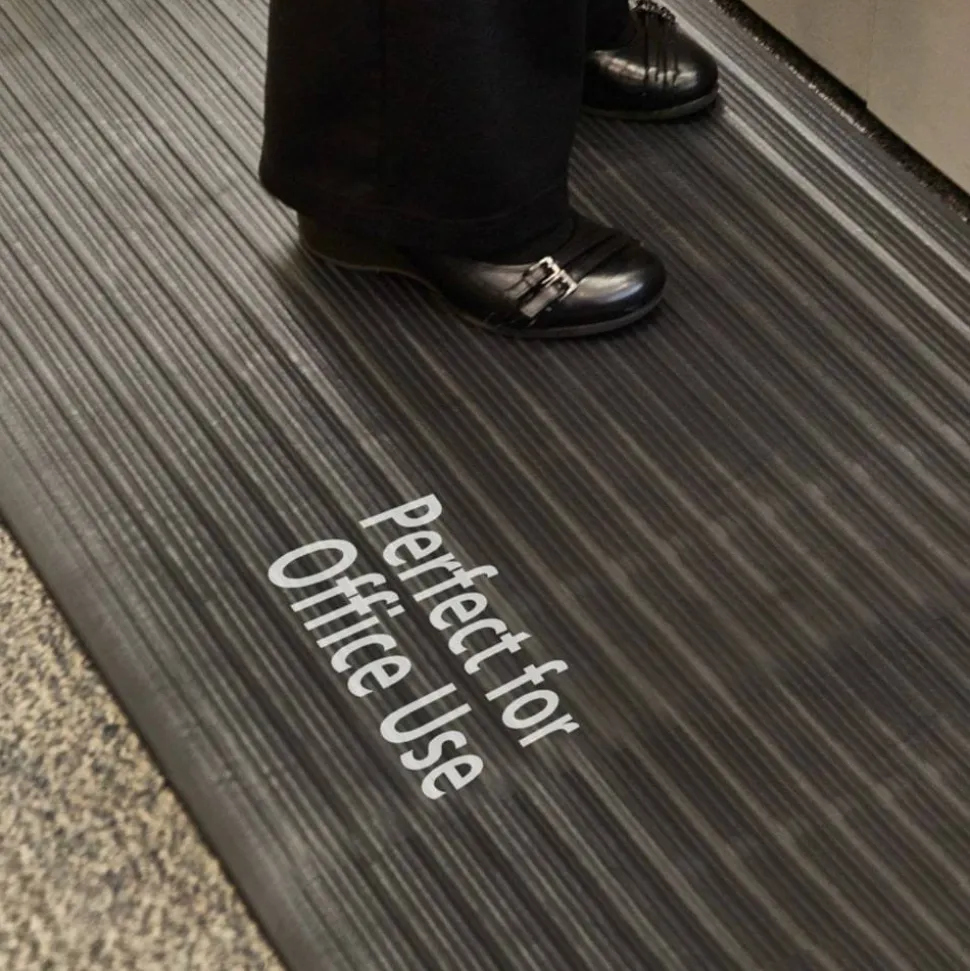 Genuine Joe Air Step Anti-Fatigue Mat, 3' x 12', Black