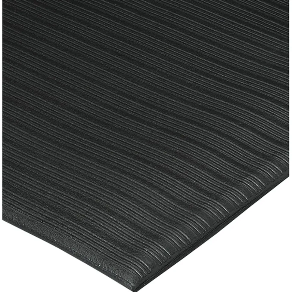 Genuine Joe Air Step Anti-Fatigue Mat, 3' x 12', Black