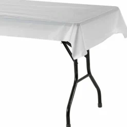 Genuine Joe Banquet-Size Plastic Table Cover, 40" x 300', White