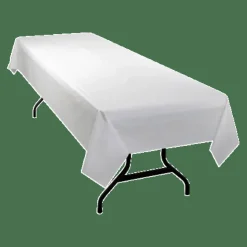 Genuine Joe Banquet-Size Plastic Table Cover, 40" x 300', White