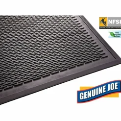 Genuine Joe Clean Step 50% Recycled Scraper Mat, 3' x 5', Black