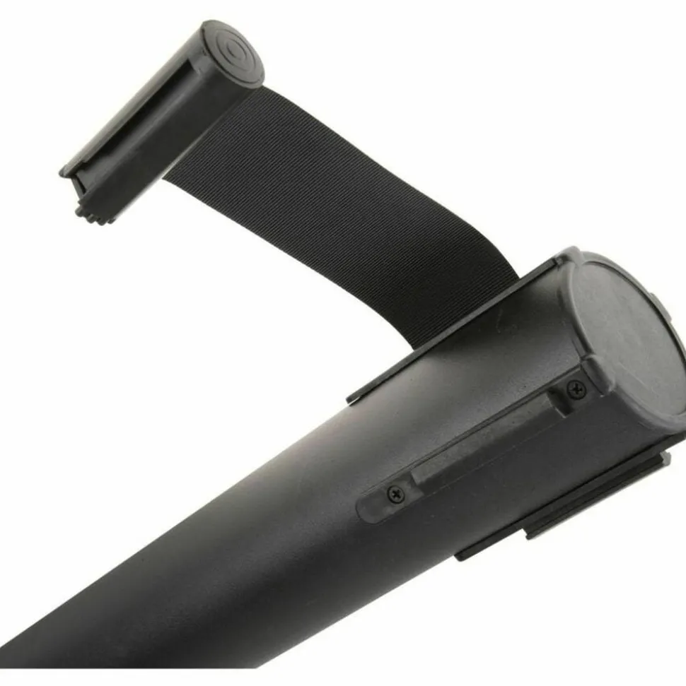 Genuine Joe Crowd-Control Posts With Web Tape, 34", Black, Pack Of 2 Posts