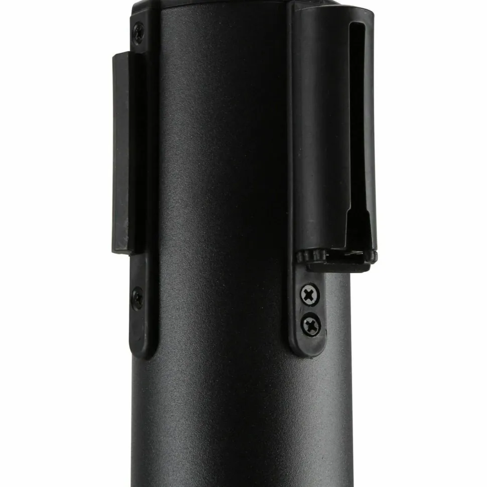 Genuine Joe Crowd-Control Posts With Web Tape, 34", Black, Pack Of 2 Posts