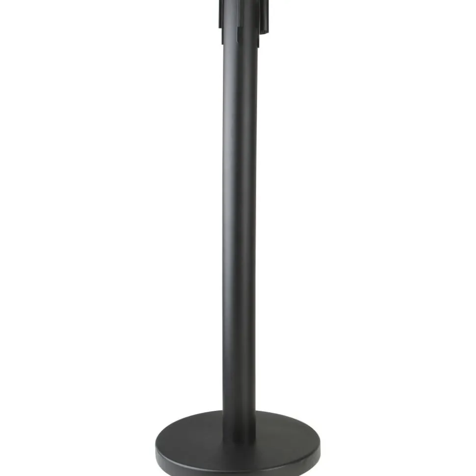 Genuine Joe Crowd-Control Posts With Web Tape, 34", Black, Pack Of 2 Posts