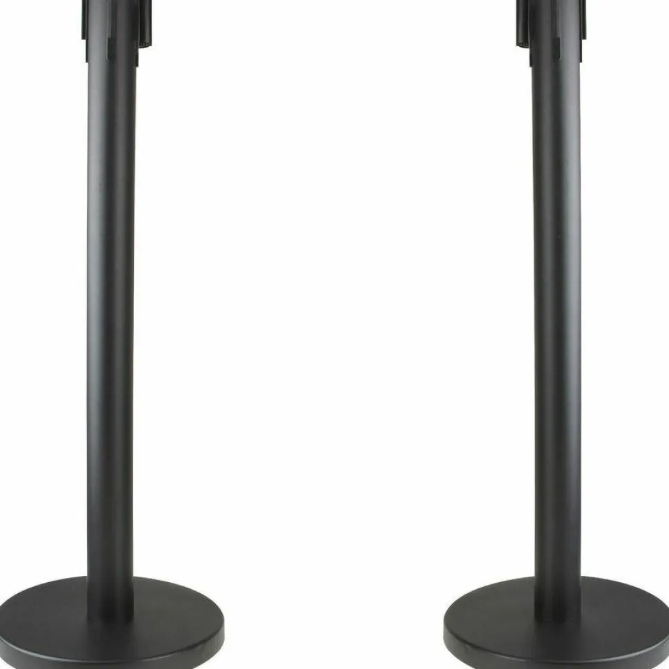 Genuine Joe Crowd-Control Posts With Web Tape, 34", Black, Pack Of 2 Posts