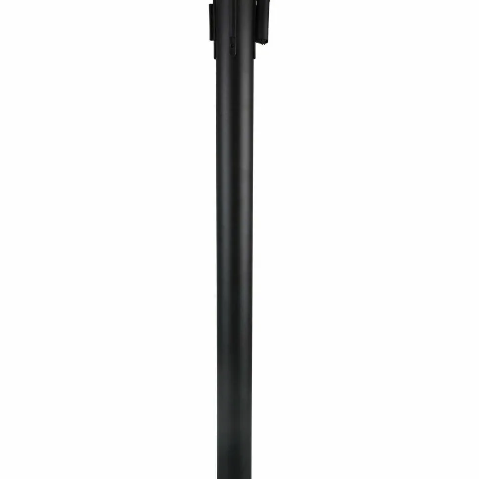 Genuine Joe Crowd-Control Posts With Web Tape, 34", Black, Pack Of 2 Posts