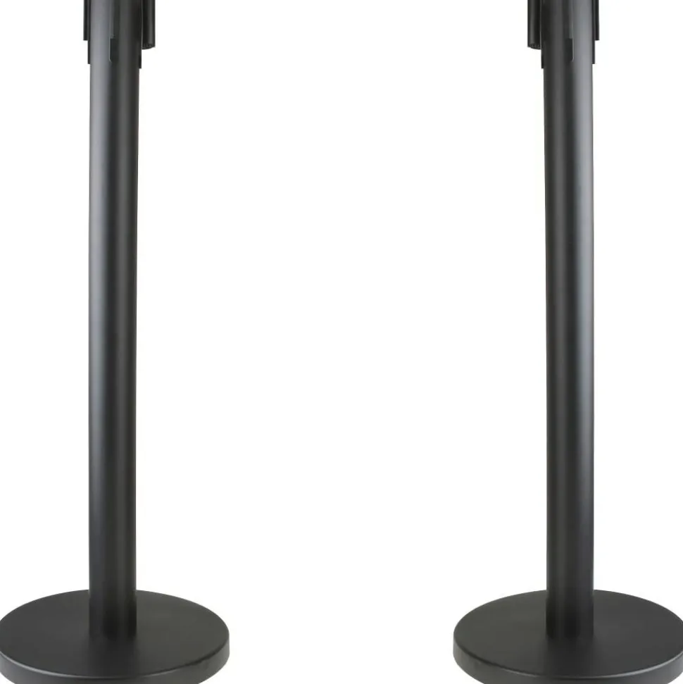 Genuine Joe Crowd-Control Posts With Web Tape, 34", Black, Pack Of 2 Posts
