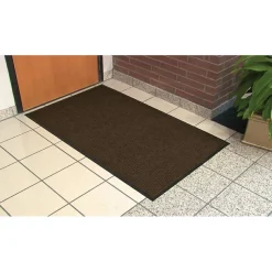Genuine Joe Dual-Ribbed Indoor Floor Mat, 4' x 6', Chocolate