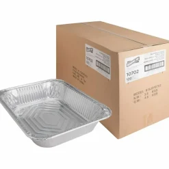 Genuine Joe Half-size Disposable Aluminum Pan - Cooking, Serving - Disposable - 0.5