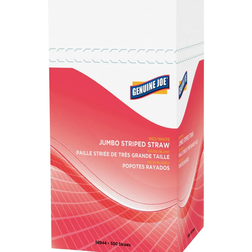Genuine Joe Jumbo Striped Straws