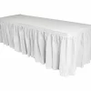 Genuine Joe Nonwoven Table Skirts - 14 ft Length x 29" Width - Adhesive Backing - Polyester - White - 6 / Carton