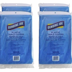 Genuine Joe Plastic Rectangular Table Covers, 108