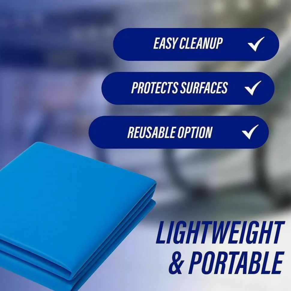 Genuine Joe Plastic Rectangular Table Covers, 54" x 108", Blue, Pack Of 6