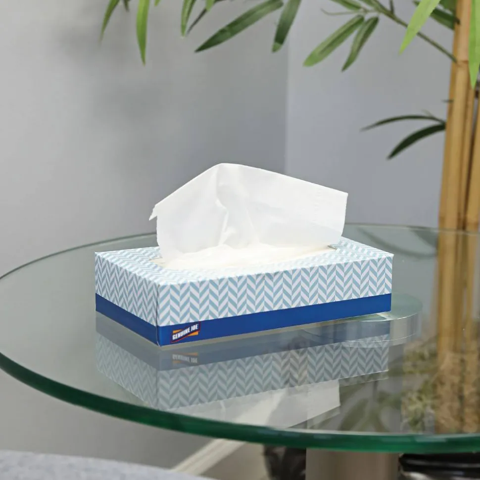 Genuine Joe 2-Ply Facial Tissue, 100 Sheets Per Box, Case Of 30 Boxes