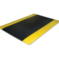Genuine Joe Safe Step Anti-Fatigue Mat, 2' x 3', Black/Yellow
