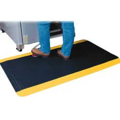 Genuine Joe Safe Step Anti-Fatigue Mat, 2' x 3', Black/Yellow