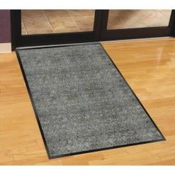 Genuine Joe Silver Series Walk-Off Indoor Mat, 4' x 6', Charcoal