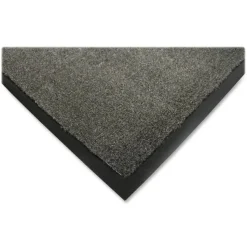 Genuine Joe Silver Series Indoor Entry Mat - Building, Carpet, Hard Floor - 10 ft Length x 36" Width - Plush - Charcoal - 1Each