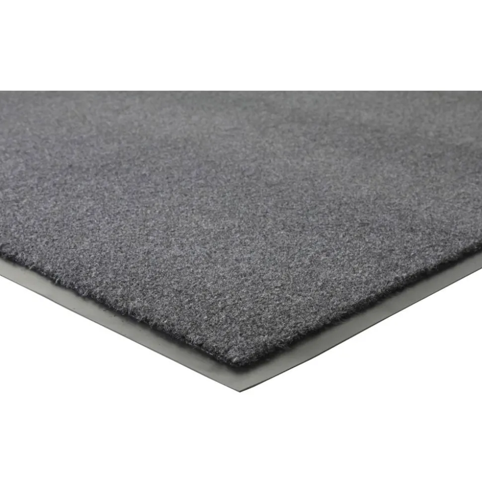 Genuine Joe Silver Series Indoor Entry Mat - Building, Carpet, Hard Floor - 10 ft Length x 36" Width - Plush - Charcoal - 1Each