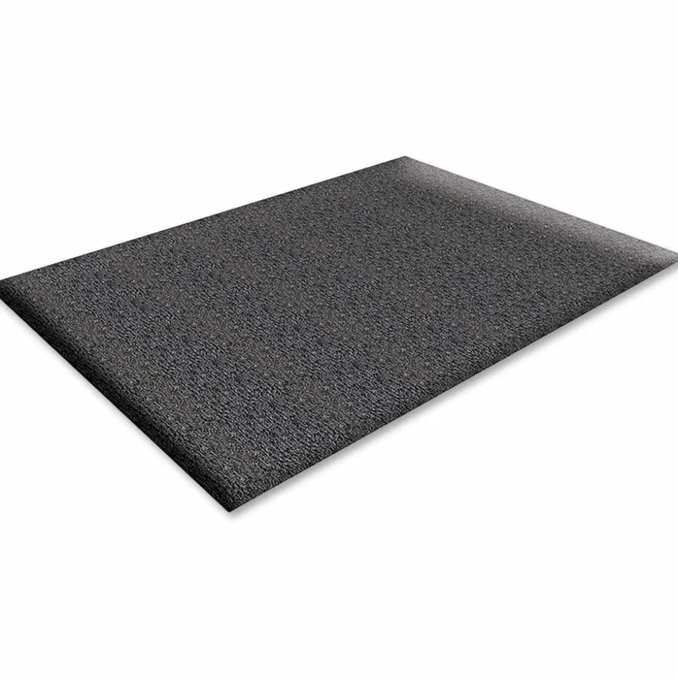 Genuine Joe Soft Step Anti-Fatigue Mat, 3' x 10', Black